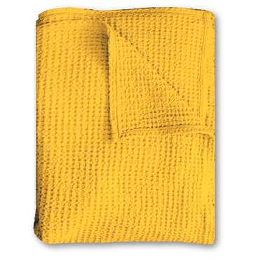 Бавовняна вафельна ковдра з піке жовта 130 x 180 см