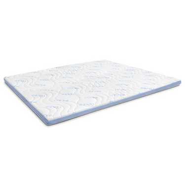 Cold foam topper CloudComfort Cool 160 x 200 cm H2/H3, height 7 cm, firmness level H2/H3, 7-zone topper with summer and winter side + Sleezzz® Cool cooling effect pillow