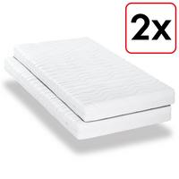 Dobbeltpakke premium 7-zoners madras 90x200 cm CloudComfort, højde 15 cm, fasthedsniveau H2/H3, twin-sæt