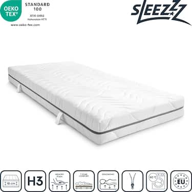7-zone viscoelastic mattress Sleezzz Smart 80 x 200 cm, height 18 cm, firmness level H2+H3 with air memory foam