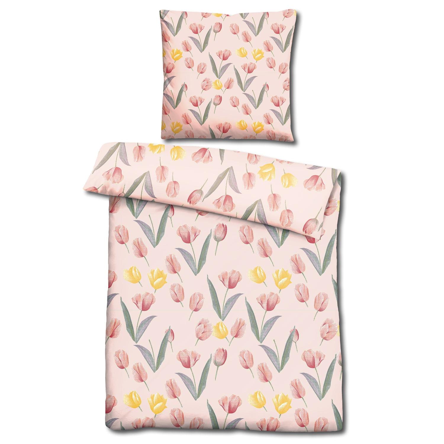 CloudComfort Basic microvezel beddengoed tulpen 135 x 200 + 80 x 80 cm