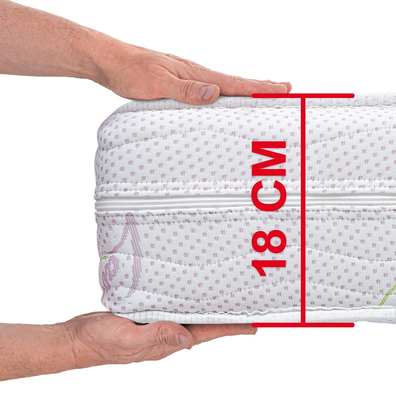 Ergonomic cold foam mattress Supportho Lavender 90 x 200 cm, height 18 cm, firmness level H2/H3
