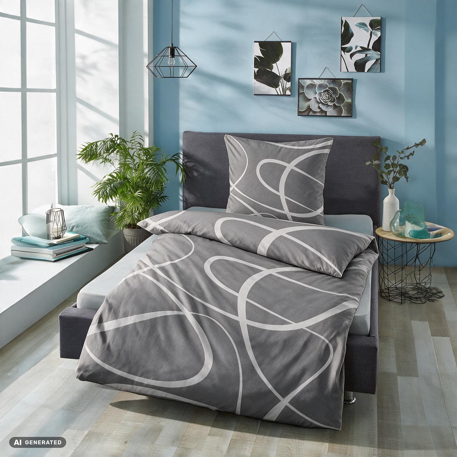 CloudComfort Renforcé Bettwäsche Curly 135 x 200 + 80 x 80 cm