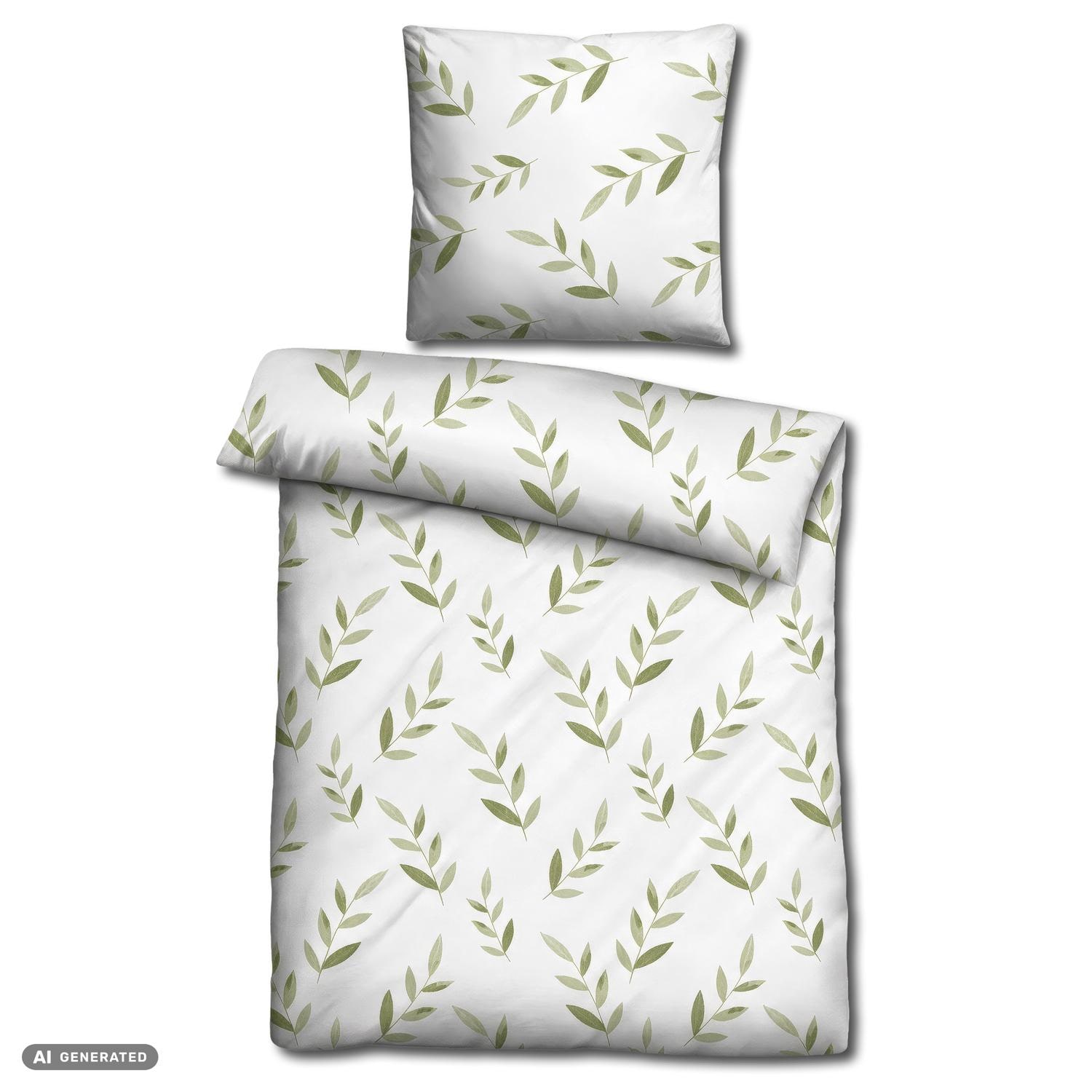 Doppelpack CloudComfort Renforcé Bettwäsche grün 135 x 200 + 80 x 80 cm