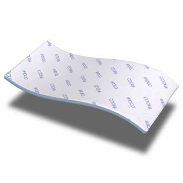 Cold foam topper CloudComfort Cool 90 x 200 cm H2/H3, height 7 cm, firmness level H2/H3, 7-zone topper with summer and winter side + CloudComfort Basic gel-flake pillow 40 x 80 cm