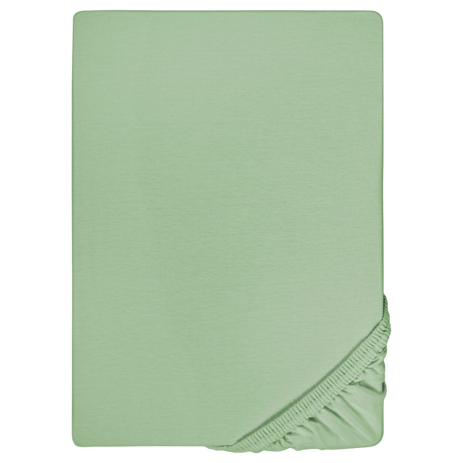 Fitted sheet microfiber interlock jersey green 90 x 190 - 100 x 200 cm in a pack of 4
