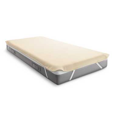 Sleezzz Basic Molton mattress protector 90 x 190 cm, mattress protector made of 100% cotton, natural colors, fixed tension