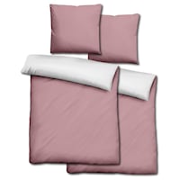 Doppelpack  Sleezzz® Renforcé Wendebettwäsche rosé/weiß 135 x 200 + 80 x 80 cm