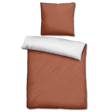 Doppelpack  Sleezzz® Renforcé Wendebettwäsche braun/weiß 135 x 200 + 80 x 80 cm