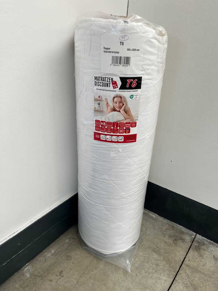 Online Retoure - Komfortschaumtopper T6 90 x 200 cm, Höhe 6 cm, Härtegrad H3