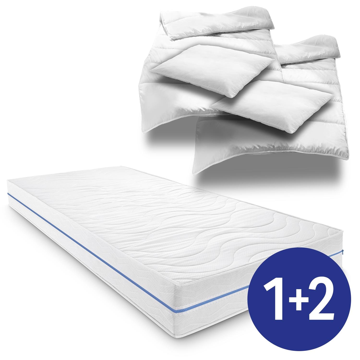 Supportho Premium 180 x 200 cm H2/H3 + 2 x CloudComfort Basic Mikrofaser Bettset 135 x 200 cm + 80 x 80 cm