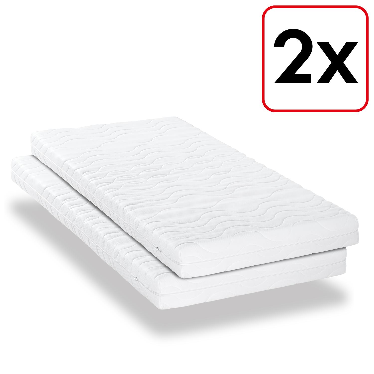 Double pack premium 7-zone mattress 100x200 cm CloudComfort, height 15 cm, firmness level H2/H3, twin set