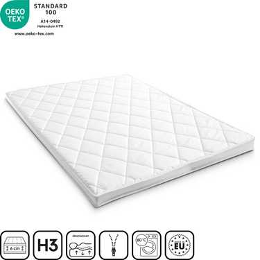 Komfortschaumtopper T6 200 x 200 cm, Höhe 6 cm, Härtegrad H3