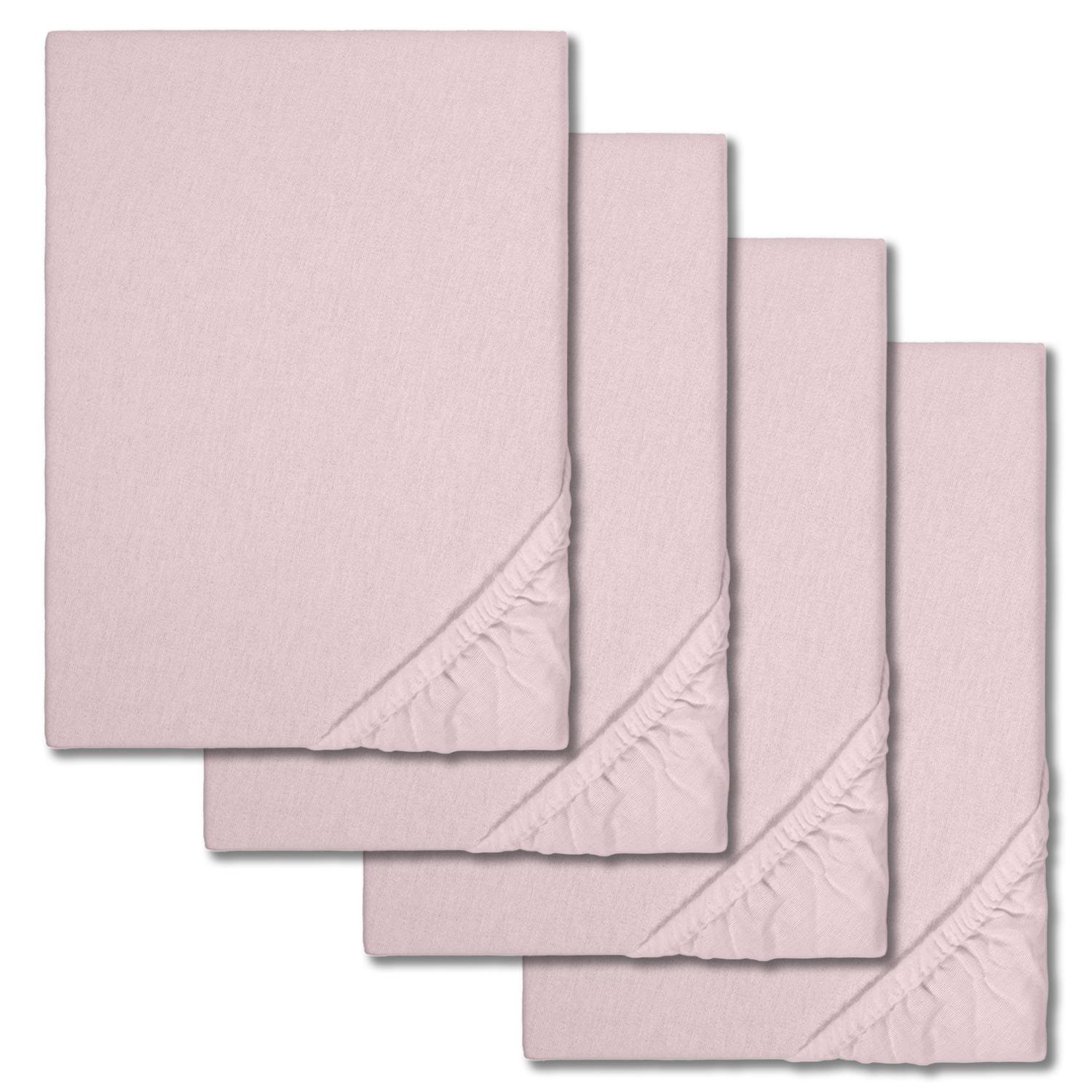 Fitted sheet winter fluffy pink 180 x 190 - 200 x 200 cm in a pack of 4