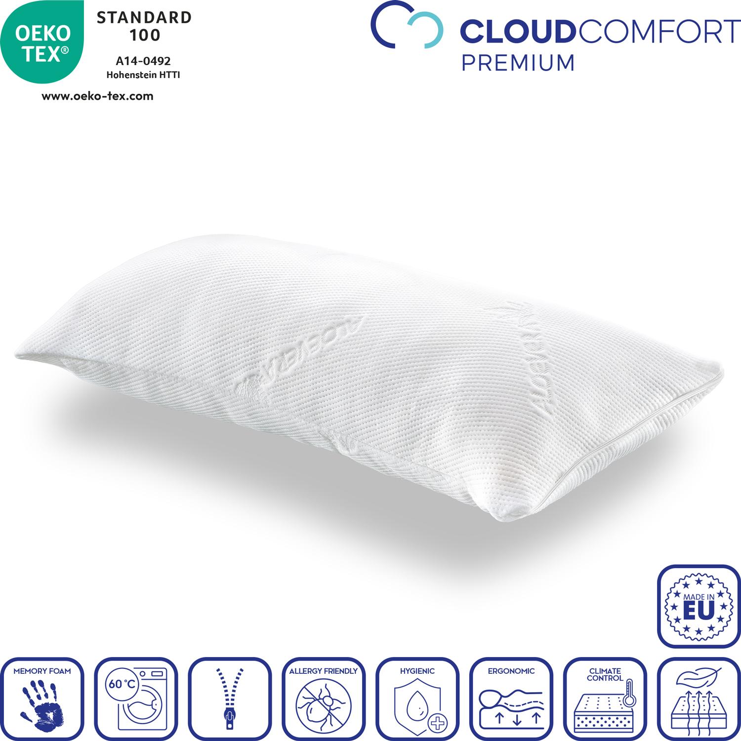 Viskoelastický komfortný vankúš na spanie CloudComfort 40 x 80 cm