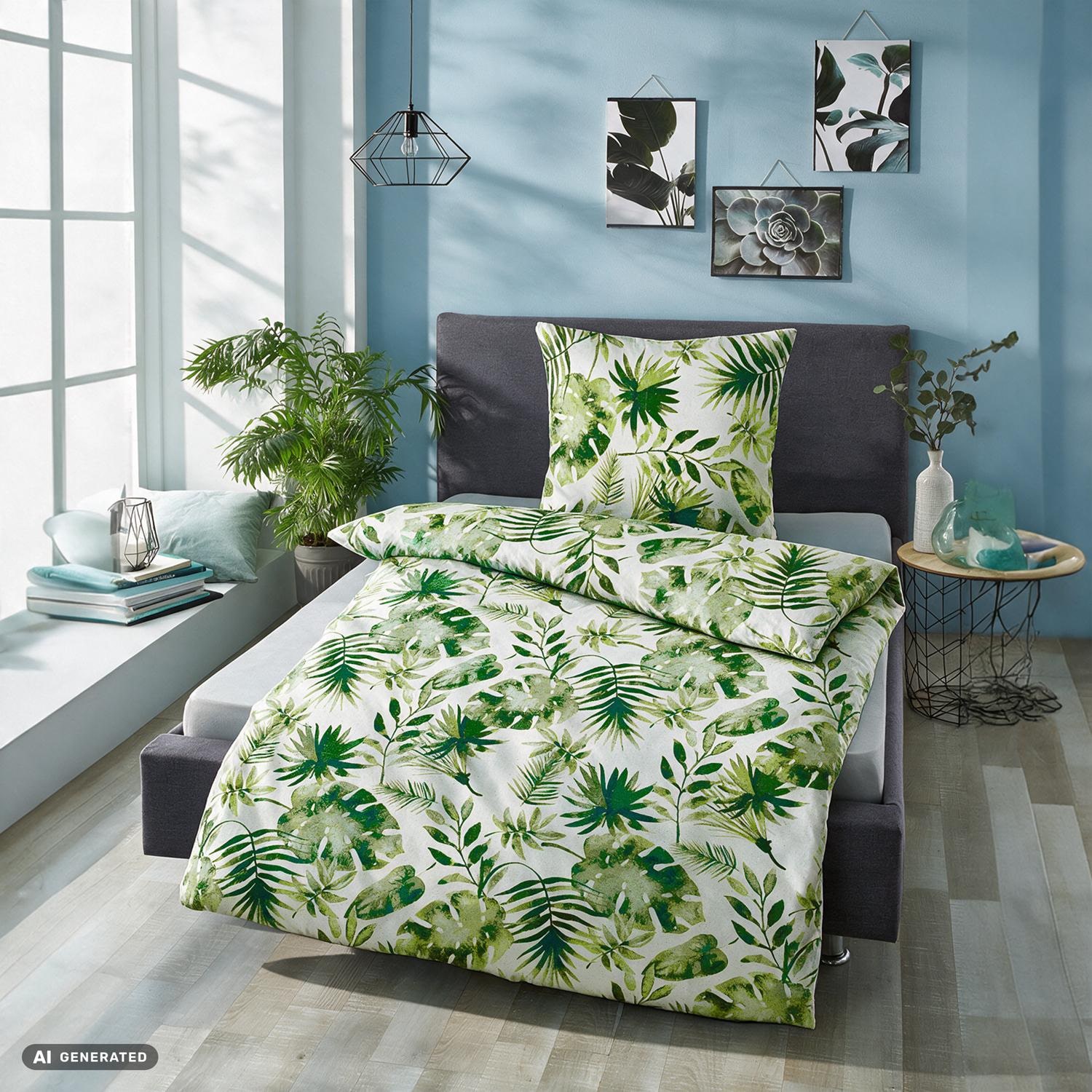 Sängkläder i mikrofiber-seersucker 135 x 200 + 80 x 80 cm