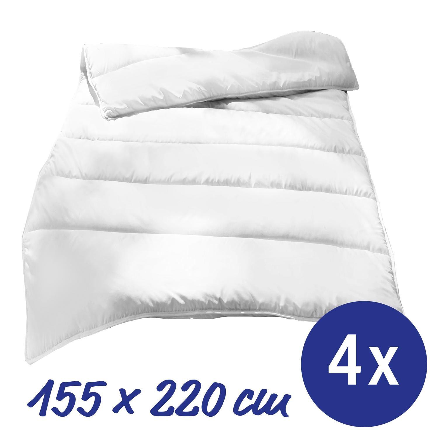 Set med 4 CloudComfort Basic mikrofibertäcken 155 x 220 cm