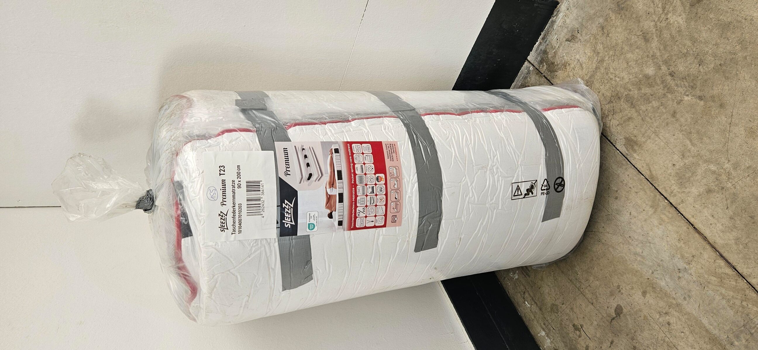 Online-Retoure 7 Zonen Taschenfederkernmatratze Sleezzz Premium 90 x 200 cm, Höhe 23 cm, Härtegrad H2/H3