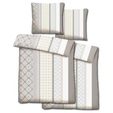 Doppelpack CloudComfort Basic Mikrofaser Bettwäsche beige 135 x 200 + 80 x 80 cm