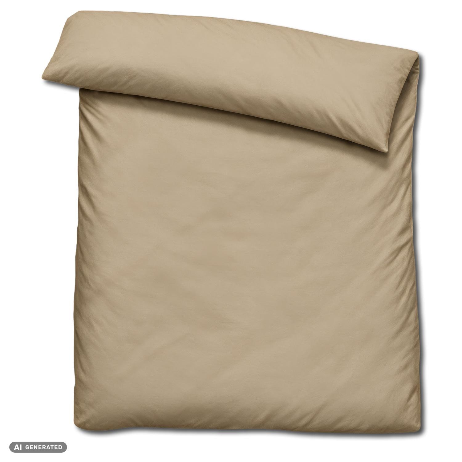 Cloud Comfort Mako-Satin Bettwäsche taupe 135 x 200 cm + 80 x 80 cm