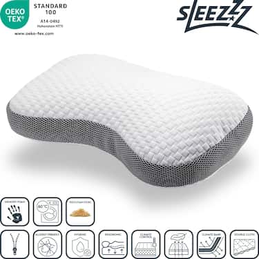 2 x Sleezzz Premium viskoelastne kontuurpadi „Liblikas“ 36 x 60 cm, nahasõbraliku kahekihilise katteriidega