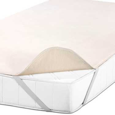 Sleezzz Basic Molton mattress protector 90 x 190 cm, mattress protector made of 100% cotton, natural colors, fixed tension