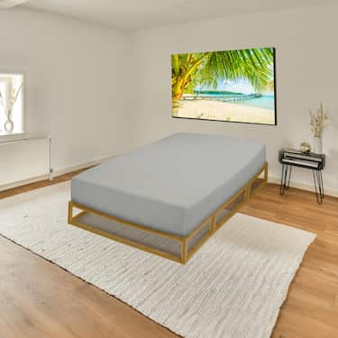 Castell Spannbettlaken Microfaser Interlock-Jersey dunkelgrau 90 x 190 - 100 x 200 cm im 4er-Pack