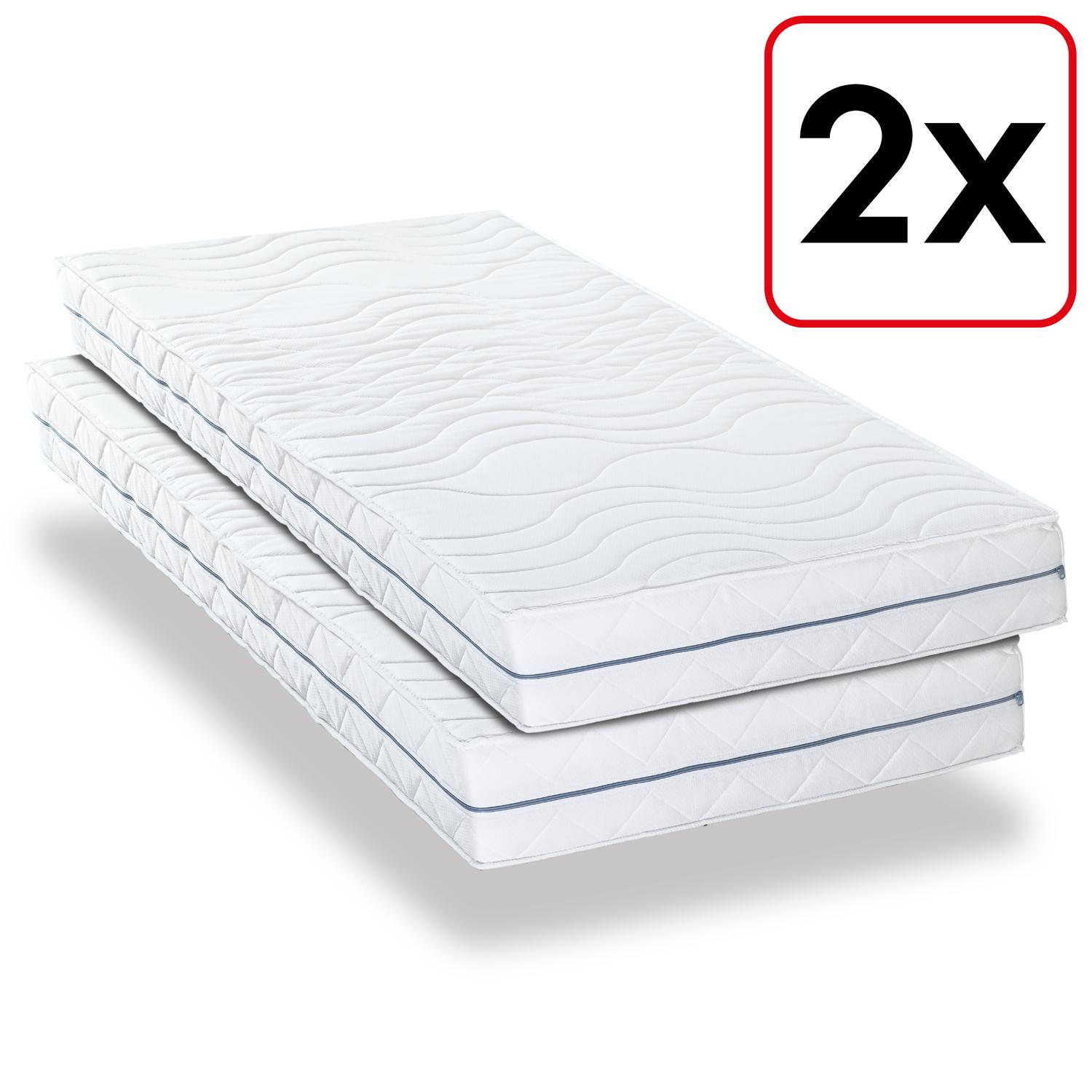 Double pack orthopaedic mattress 90x200 cm 7-zone Supportho Premium, height 18 cm, firmness level H2/H3, twin set