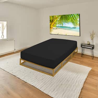 Jersey prostěradlo černé 90 x 190 - 100 x 200 cm ze 100% organické bavlny