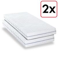 Lot de deux matelas orthopédiques 80x200 cm 7 zones Supportho Premium, hauteur 18 cm, degré de fermeté H2/H3 Twin