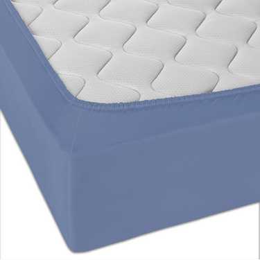 CloudComfort Basic lençol de malha elástica azul 140 x 190 - 160 x 200 cm