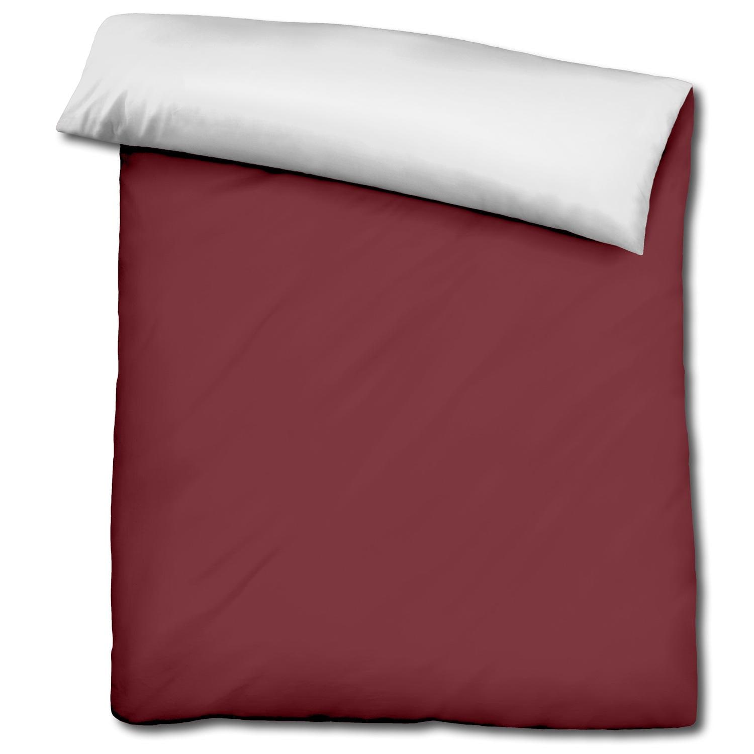 Double pack Sleezzz® Renforcé reversible bed linen dark red/white 135 x 200 + 80 x 80 cm