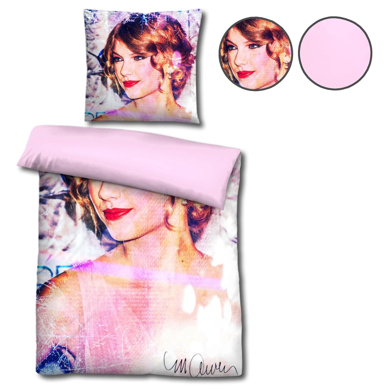 Castell Mikrofaser Wendebettwäsche Taylor Swift von Sid Maurer 135 x 200 + 80 x 80 cm