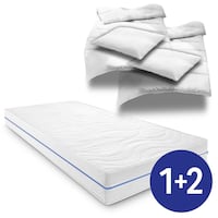 Εργονομικό στρώμα 160x200 cm 7 ζωνών Supportho Premium ύψος 18 cm, επίπεδο σκληρότητας H2/H3 + 2 x σετ κρεβατιού με μικροΐνες CloudComfort Basic 135 x 200 cm + 80 x 80 cm