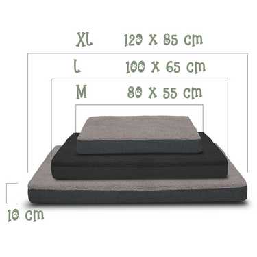 75 x 50 x 8 cm ergonomisches Hundekissen Größe S, Farbe schwarz