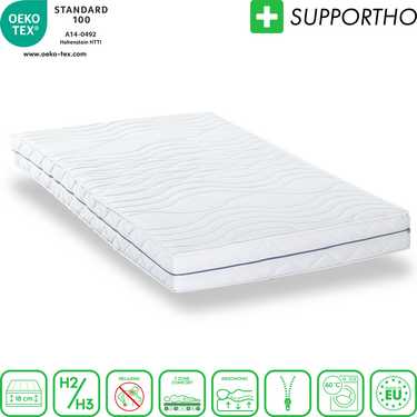 Matelas orthopédique 160x200 cm 7 zones Supportho Premium hauteur 18 cm, degré de fermeté H2/H3