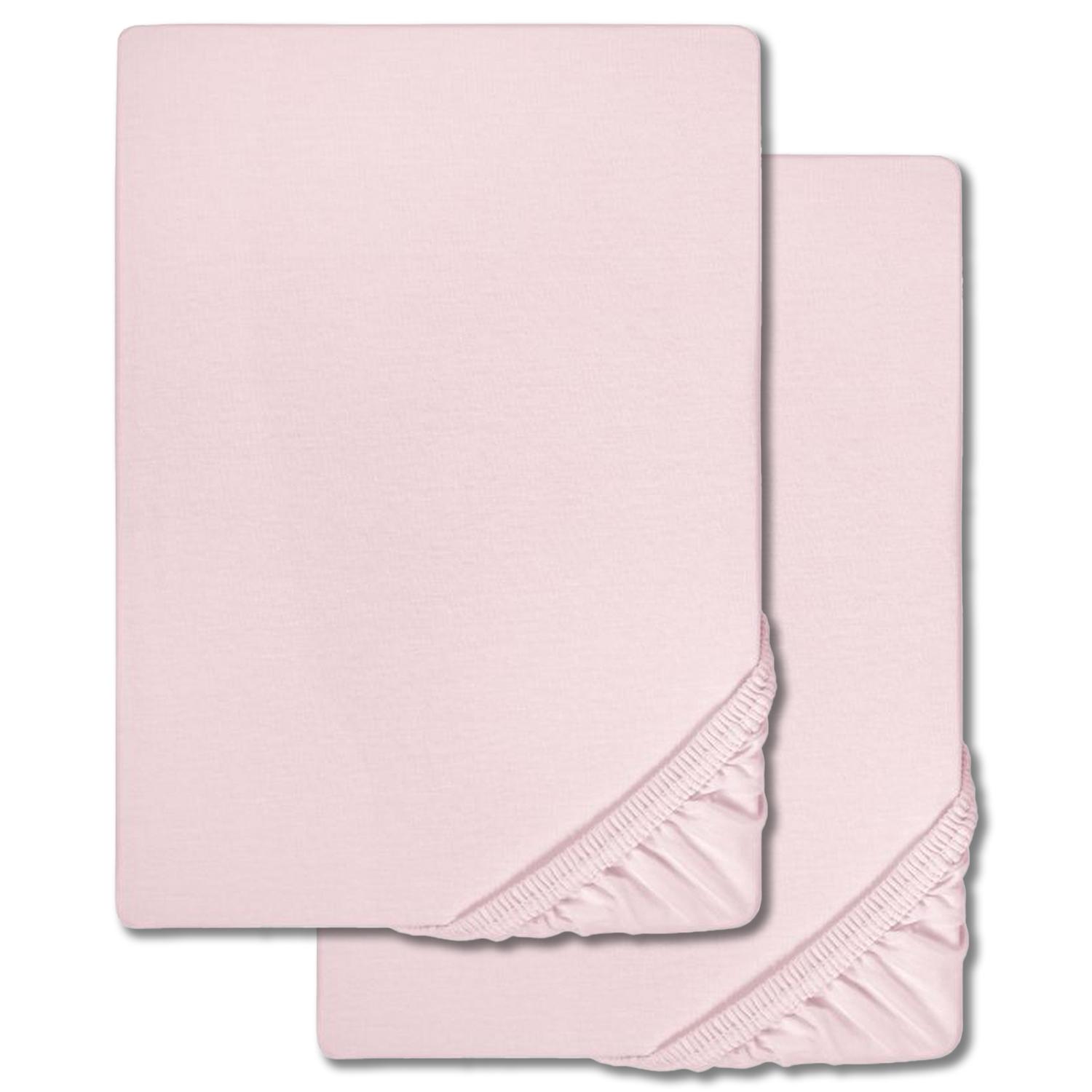 Double pack Castell fitted sheet pink 90 x 190 - 100 x 200 cm