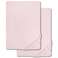 Castell Spannbettlaken Jersey rosa 90 x 190 - 100 x 200 cm Doppelpack