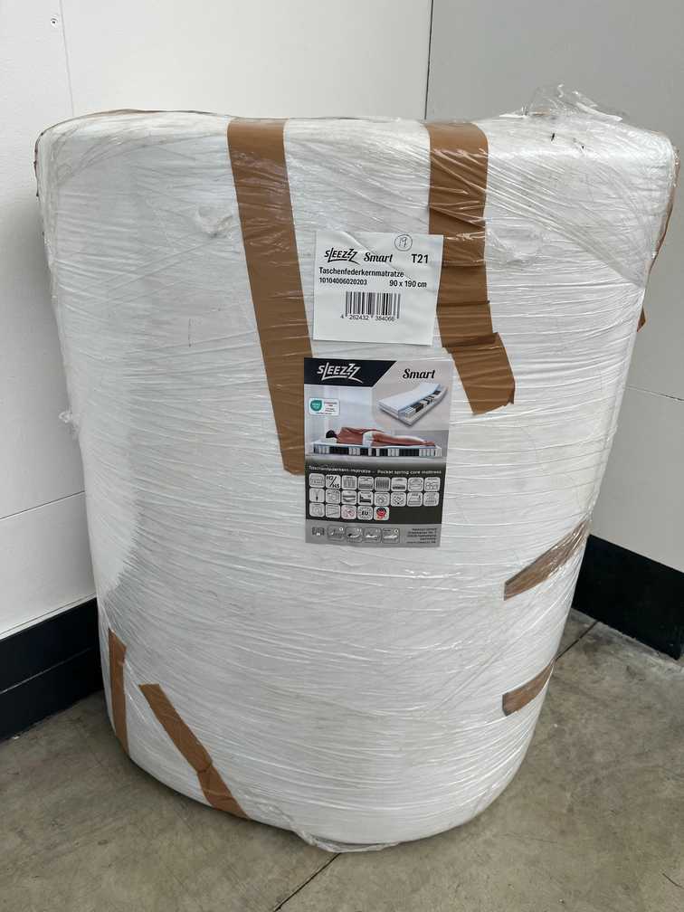Online-Retoure 7 Zonen Taschenfederkernmatratze Sleezzz Smart 90 x 190 cm, Höhe 21 cm, Härtegrad H2/H3