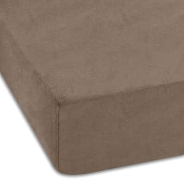 Set van 2 CloudComfort Basic hoeslakens van jersey-stretch, taupe, 120 x 200 cm (2 stuks)