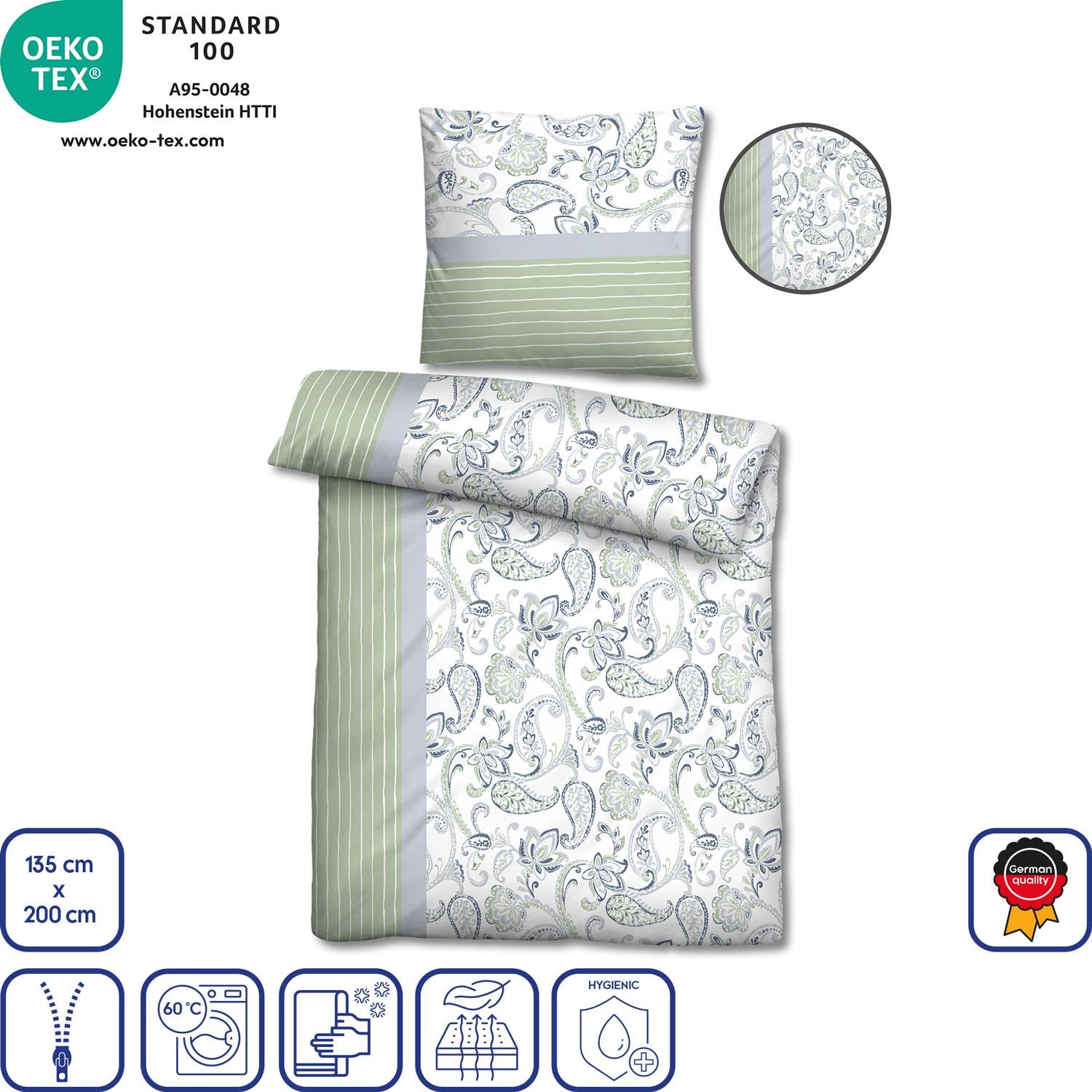 Eigenschaften als Symbole – CloudComfort Basic Mikrofaser Bettwäsche Kreise 135 x 200 + 80 x 80 cm