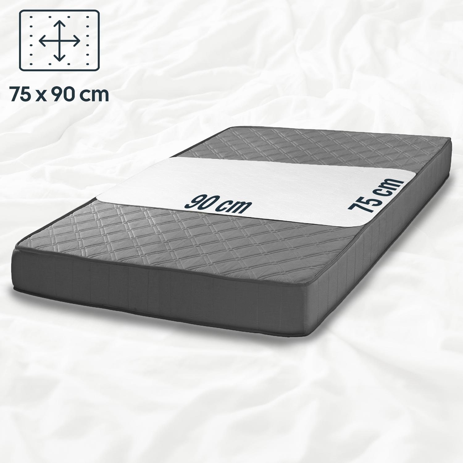 Sleezzz Vital waterproof absorbent fleece mattress topper, 75 x 90 cm, to protect the mattress in a 4-pack