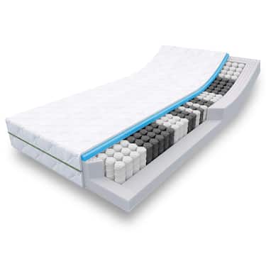 7-zone pocket spring mattress Sleezzz Smart 90 x 200 cm, height 21 cm, firmness level H2/H3 + mattress topper / mattress topper 90 x 200 cm