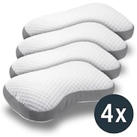 4 x Sleezzz Premium Viskoelastik Kontur Kissen Schmetterling 36 x 60 cm mit hautsympathischem Doppeltuch-Bezug