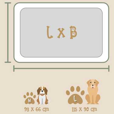 Petzzz ergonomic dog bed Daisy L 115 x 90 x 25 cm with orthopaedic inner cushion