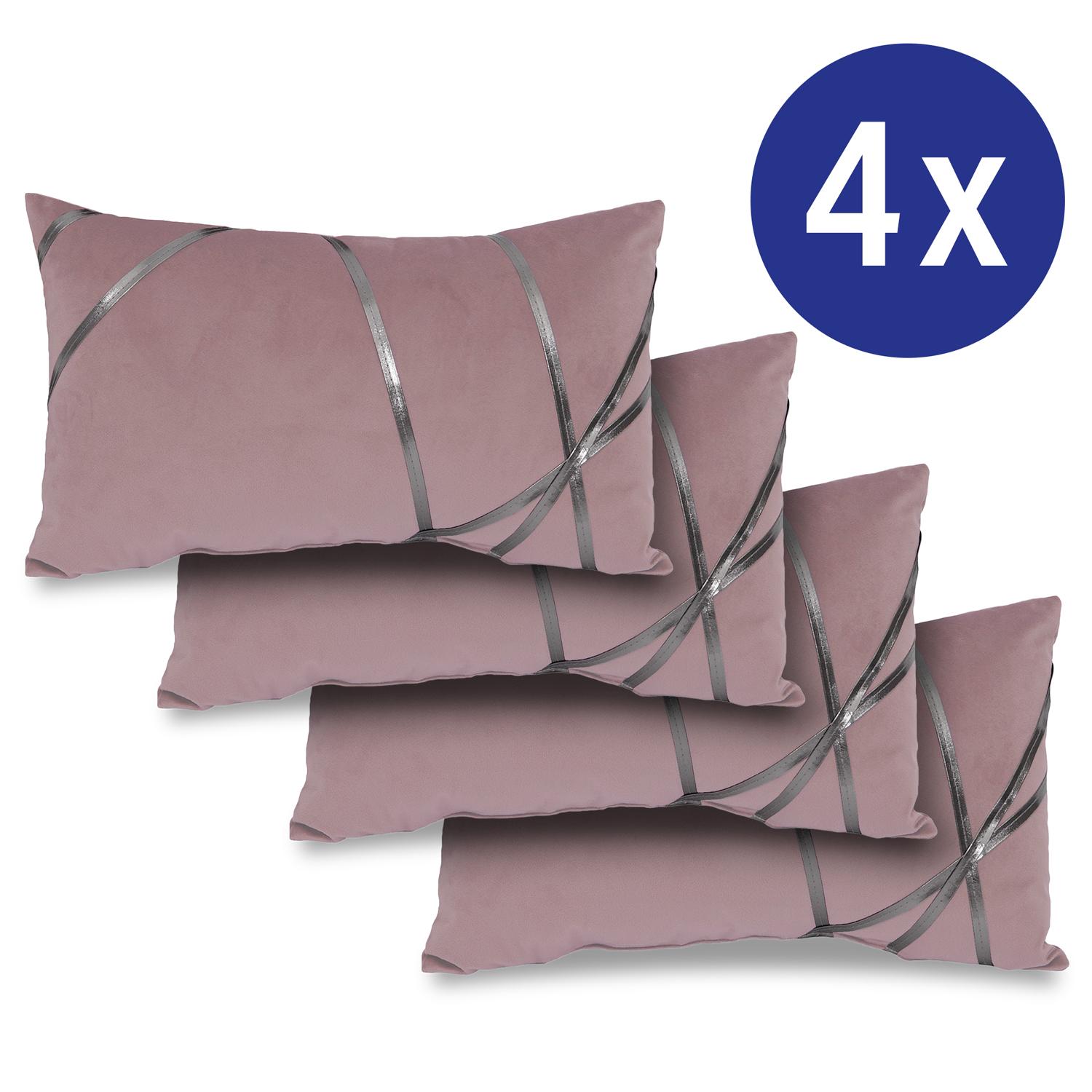 Set di 4 cuscini decorativi rosé 30 x 50 cm Set di 4 cuscini decorativi rosé 30 x 50 cm