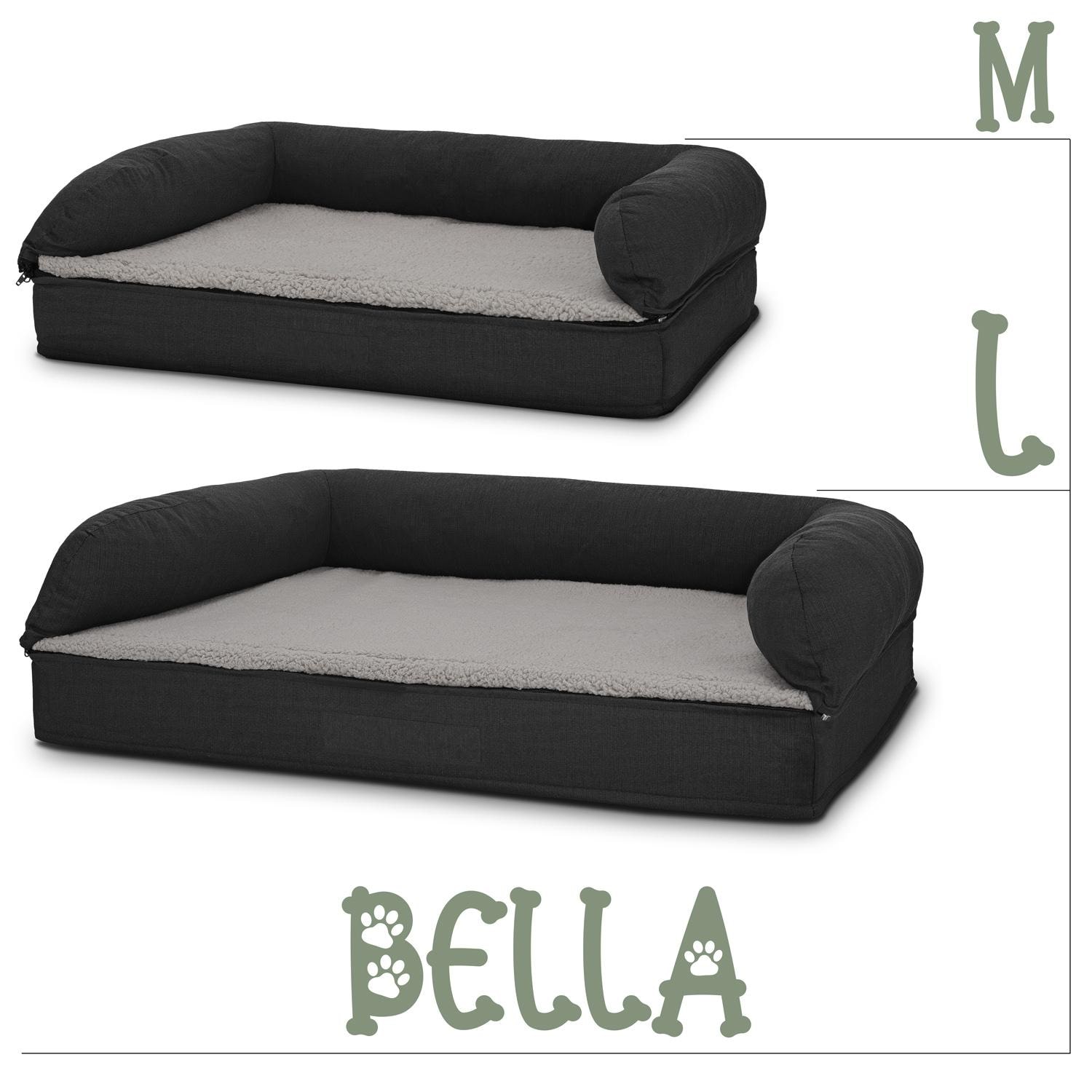 80 x 55 x 23 cm orthopaedic dog bed with backrest size M