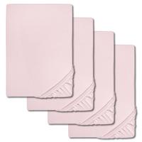 Set om 4 Castell underlakan jersey rosa 90 x 190 - 100 x 200 cm (4 st)