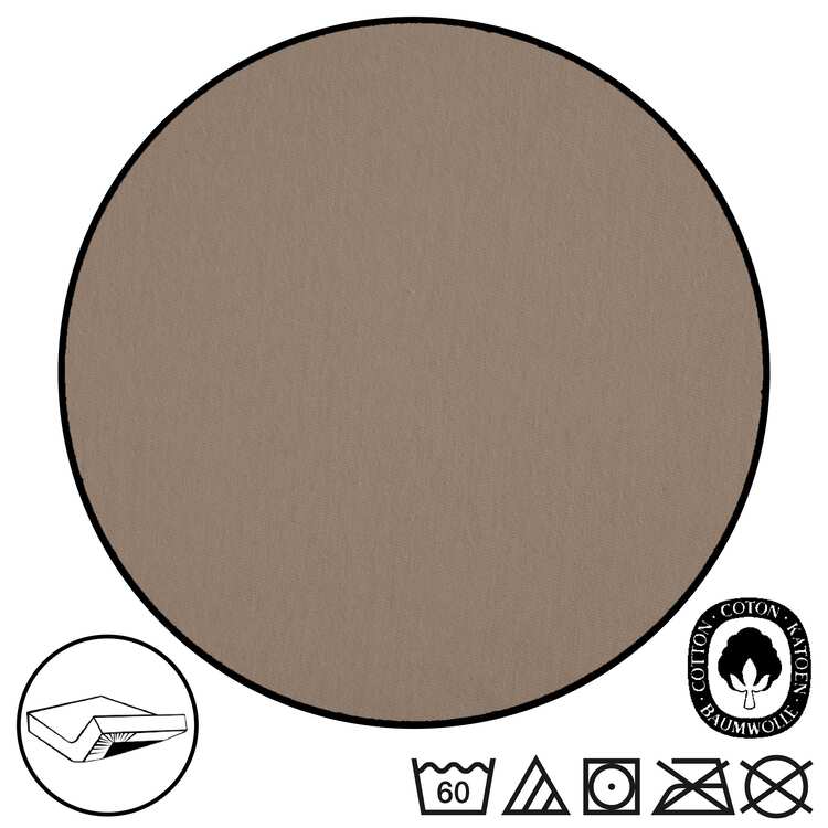 Set van 4 CloudComfort Basic hoeslakens van jersey-stretch, taupe, 180 x 190 - 200 x 200 cm (4 stuks)
