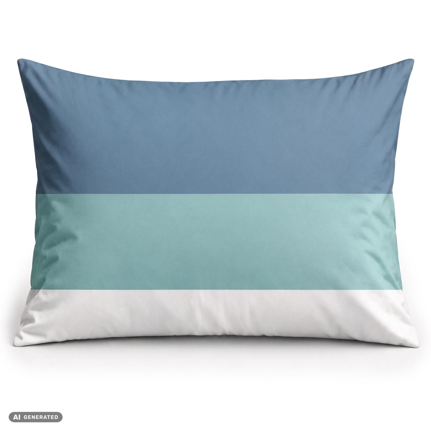 CloudComfort Basic Baumwoll Kissenbezug blau/weiß gestreift 2er-Set 70 x 90 cm